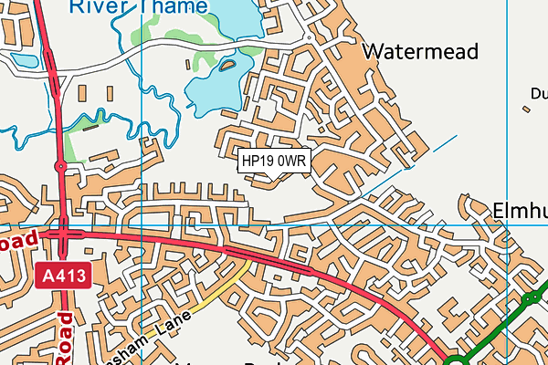 HP19 0WR map - OS VectorMap District (Ordnance Survey)