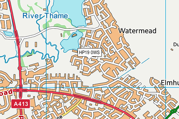 HP19 0WS map - OS VectorMap District (Ordnance Survey)