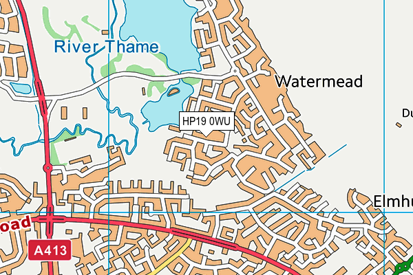 HP19 0WU map - OS VectorMap District (Ordnance Survey)