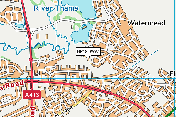 HP19 0WW map - OS VectorMap District (Ordnance Survey)