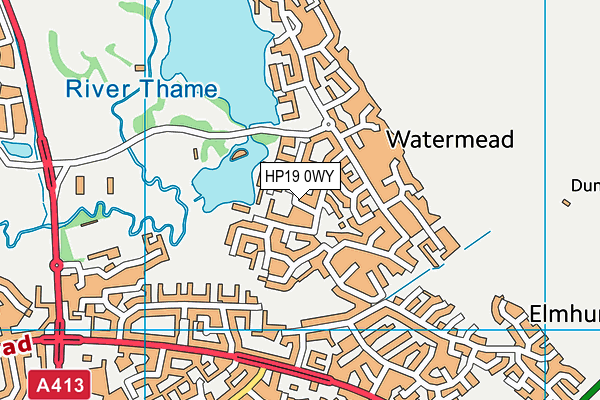 HP19 0WY map - OS VectorMap District (Ordnance Survey)