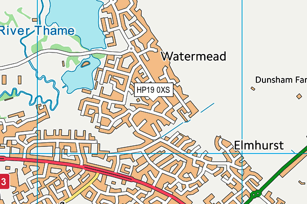 HP19 0XS map - OS VectorMap District (Ordnance Survey)