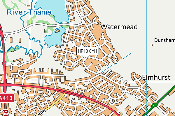 HP19 0YH map - OS VectorMap District (Ordnance Survey)