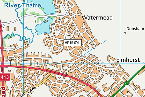 HP19 0YL map - OS VectorMap District (Ordnance Survey)