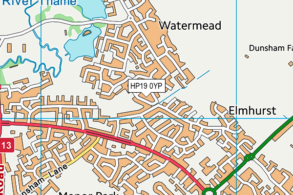 HP19 0YP map - OS VectorMap District (Ordnance Survey)
