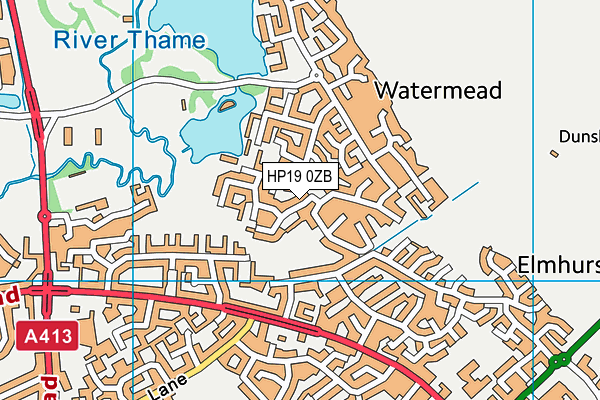 HP19 0ZB map - OS VectorMap District (Ordnance Survey)