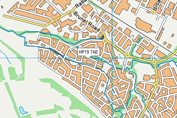 HP19 7AE map - OS VectorMap District (Ordnance Survey)