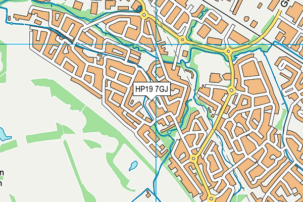 HP19 7GJ map - OS VectorMap District (Ordnance Survey)