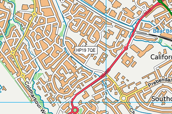 HP19 7QE map - OS VectorMap District (Ordnance Survey)