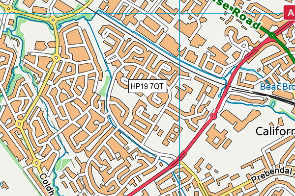HP19 7QT map - OS VectorMap District (Ordnance Survey)