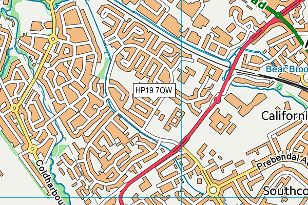 HP19 7QW map - OS VectorMap District (Ordnance Survey)