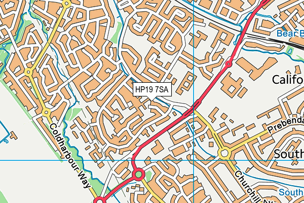 HP19 7SA map - OS VectorMap District (Ordnance Survey)