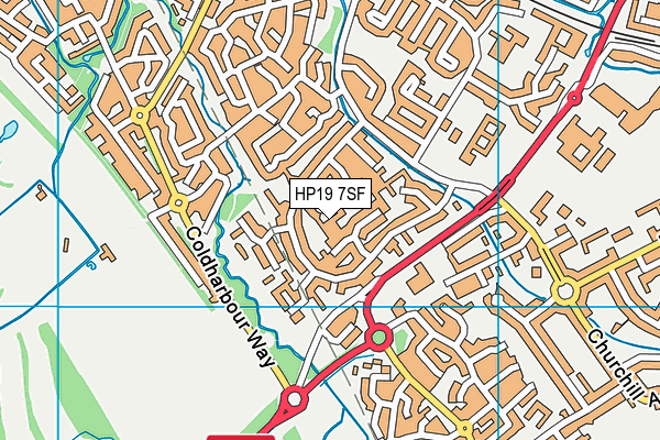 HP19 7SF map - OS VectorMap District (Ordnance Survey)