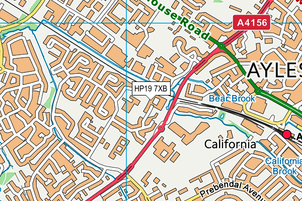 HP19 7XB map - OS VectorMap District (Ordnance Survey)