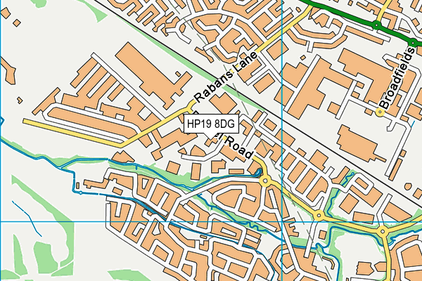 HP19 8DG map - OS VectorMap District (Ordnance Survey)