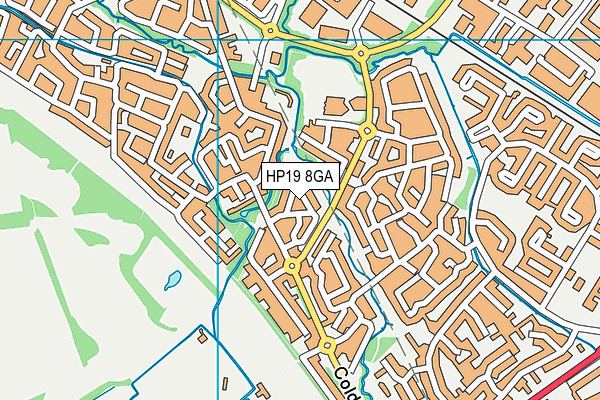 HP19 8GA map - OS VectorMap District (Ordnance Survey)