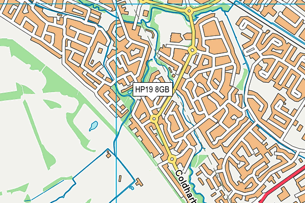 HP19 8GB map - OS VectorMap District (Ordnance Survey)