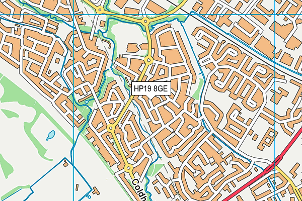 HP19 8GE map - OS VectorMap District (Ordnance Survey)