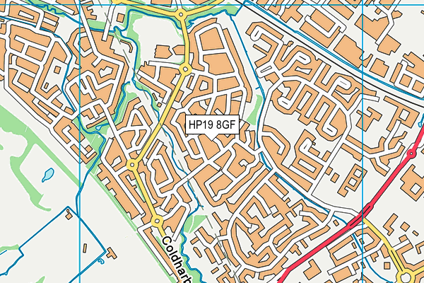 HP19 8GF map - OS VectorMap District (Ordnance Survey)