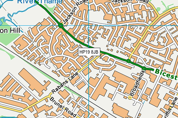 HP19 8JB map - OS VectorMap District (Ordnance Survey)