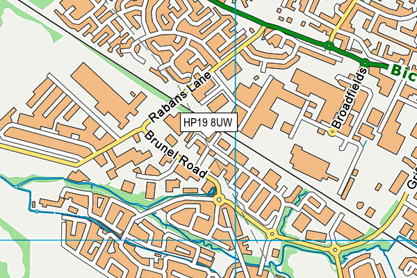 HP19 8UW map - OS VectorMap District (Ordnance Survey)
