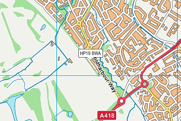 Fairford Leys Park map (HP19 8WA) - OS VectorMap District (Ordnance Survey)