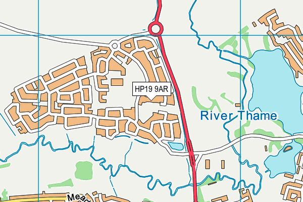 HP19 9AR map - OS VectorMap District (Ordnance Survey)