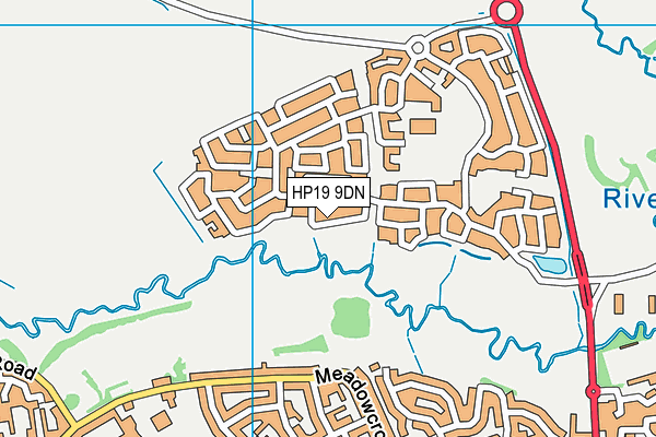 HP19 9DN map - OS VectorMap District (Ordnance Survey)