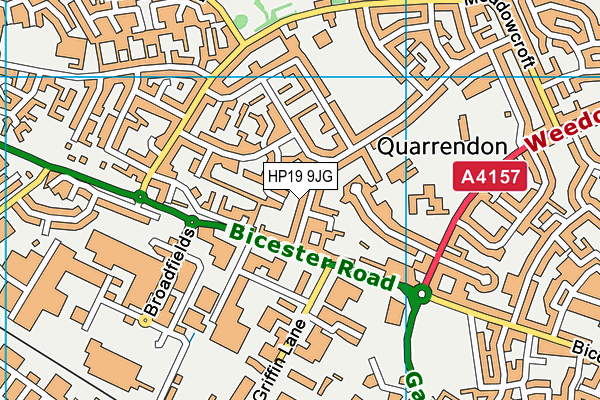 HP19 9JG map - OS VectorMap District (Ordnance Survey)