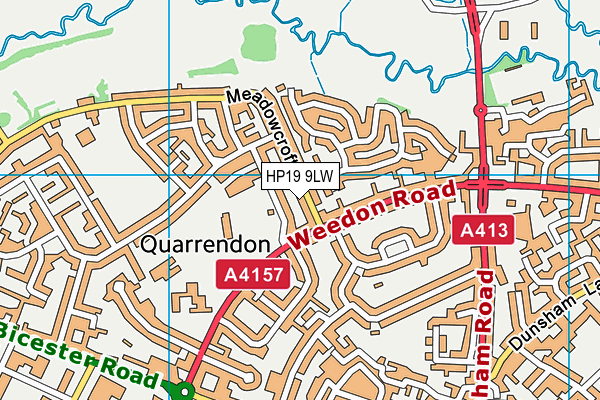 HP19 9LW map - OS VectorMap District (Ordnance Survey)