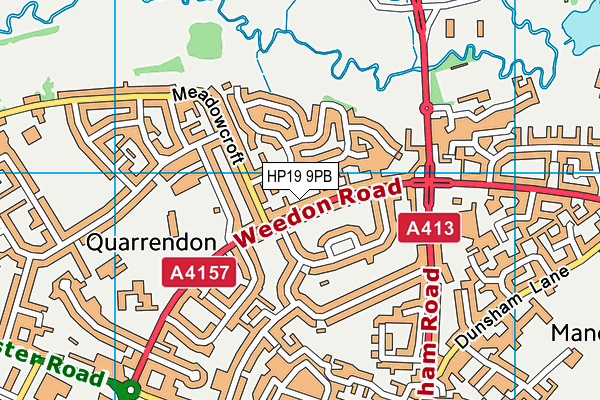 HP19 9PB map - OS VectorMap District (Ordnance Survey)