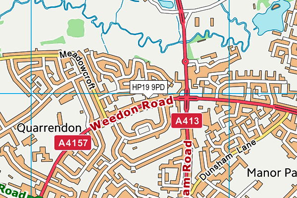 HP19 9PD map - OS VectorMap District (Ordnance Survey)