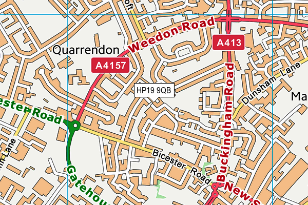 HP19 9QB map - OS VectorMap District (Ordnance Survey)