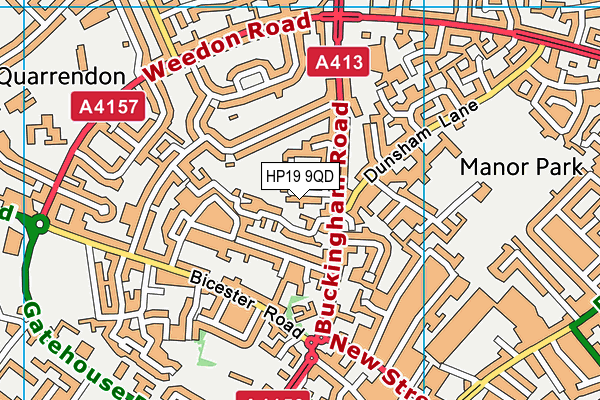 HP19 9QD map - OS VectorMap District (Ordnance Survey)