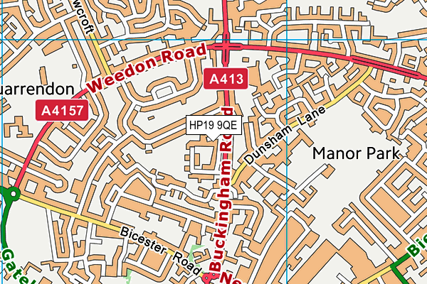 HP19 9QE map - OS VectorMap District (Ordnance Survey)