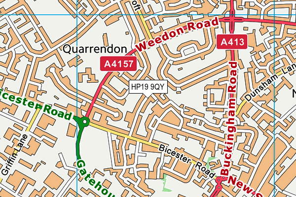 HP19 9QY map - OS VectorMap District (Ordnance Survey)