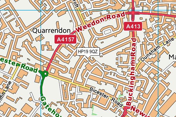 HP19 9QZ map - OS VectorMap District (Ordnance Survey)