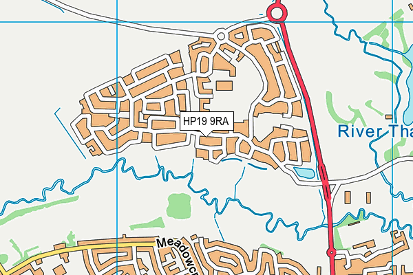 HP19 9RA map - OS VectorMap District (Ordnance Survey)