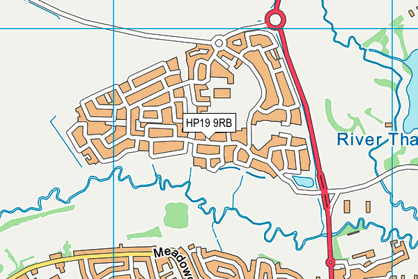 HP19 9RB map - OS VectorMap District (Ordnance Survey)