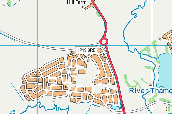 HP19 9RE map - OS VectorMap District (Ordnance Survey)