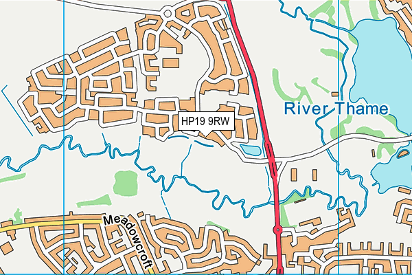 HP19 9RW map - OS VectorMap District (Ordnance Survey)