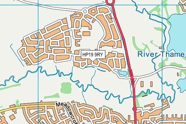 HP19 9RY map - OS VectorMap District (Ordnance Survey)