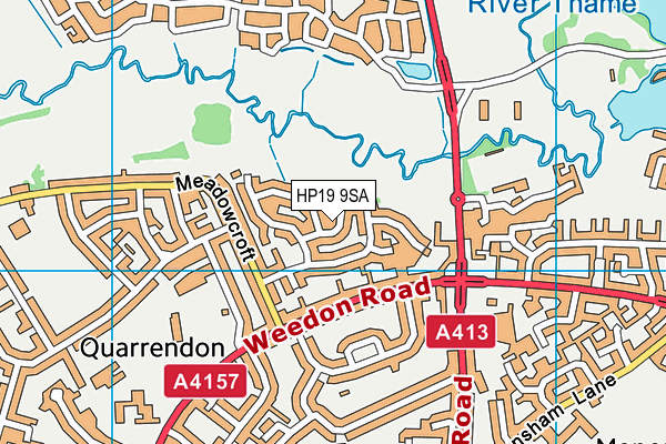 HP19 9SA map - OS VectorMap District (Ordnance Survey)