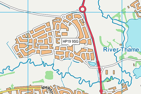 HP19 9SG map - OS VectorMap District (Ordnance Survey)