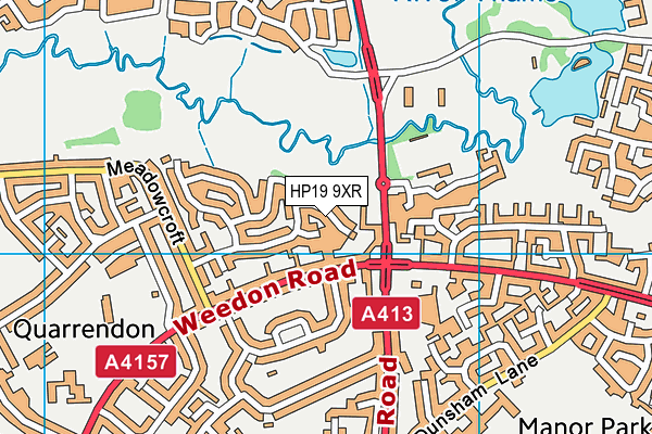 HP19 9XR map - OS VectorMap District (Ordnance Survey)