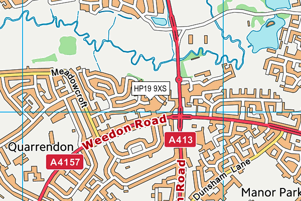 HP19 9XS map - OS VectorMap District (Ordnance Survey)