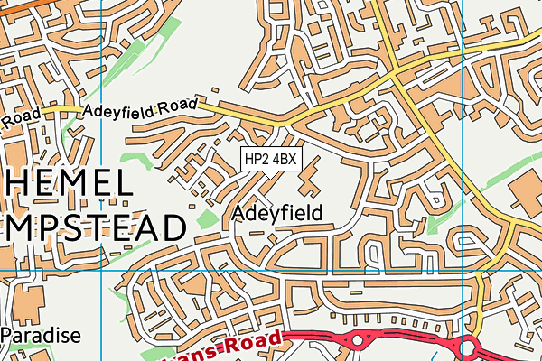 Broadfield Academy map (HP2 4BX) - OS VectorMap District (Ordnance Survey)