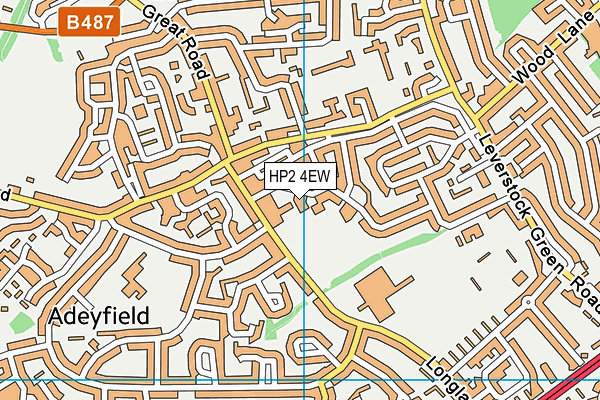 Adeyfield Community Centre map (HP2 4EW) - OS VectorMap District (Ordnance Survey)