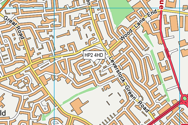 HP2 4HD map - OS VectorMap District (Ordnance Survey)