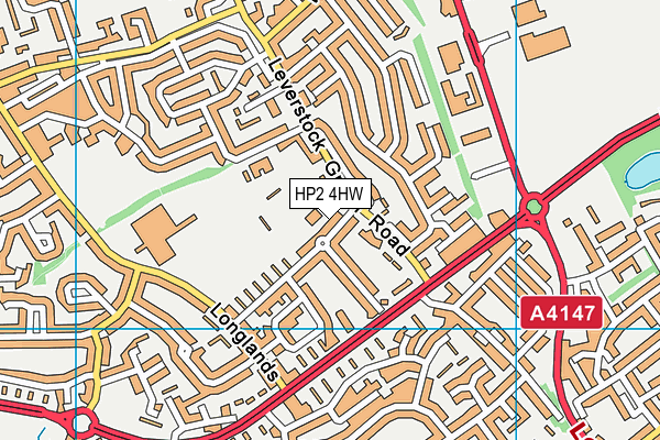 HP2 4HW map - OS VectorMap District (Ordnance Survey)